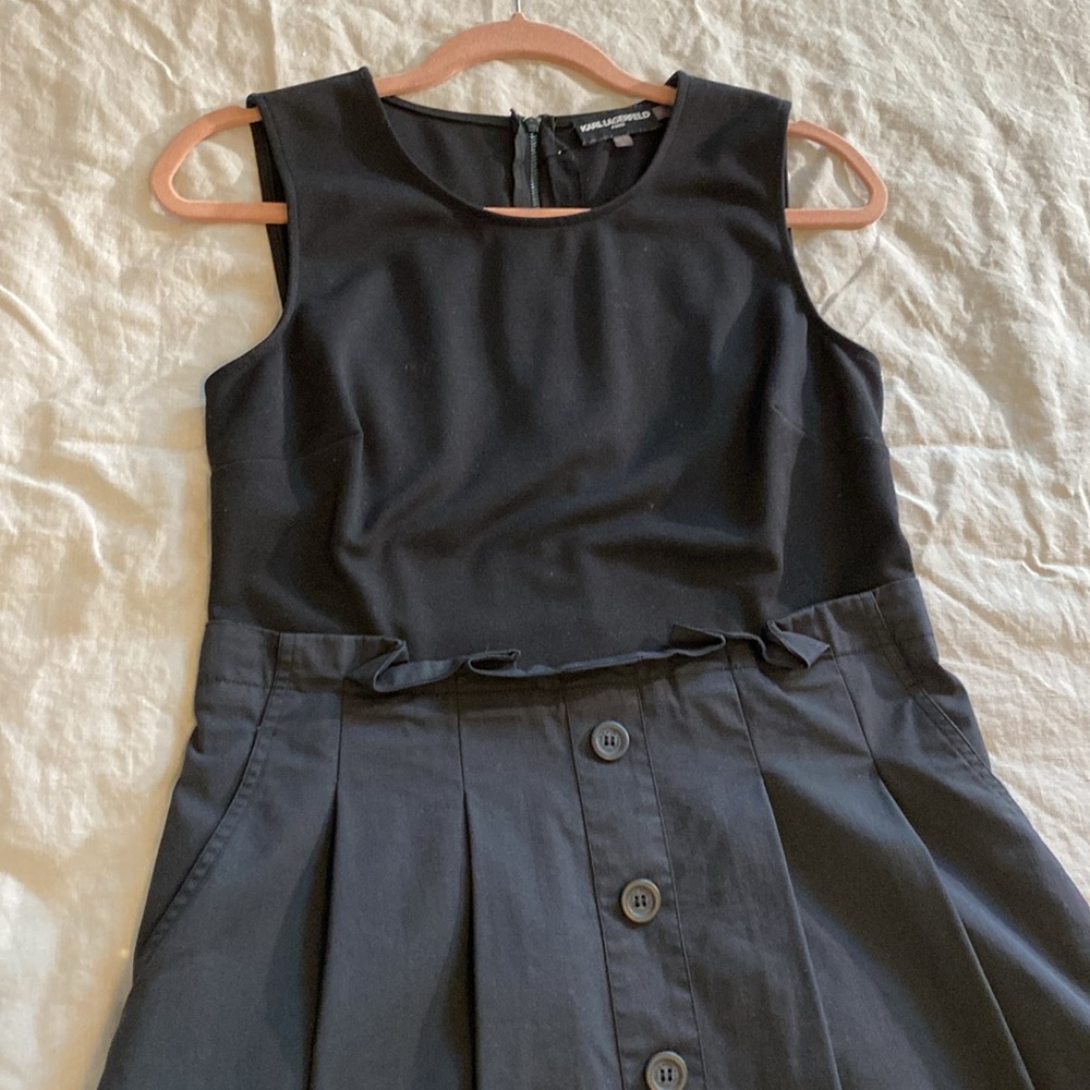 Karl Lagerfeld casual black dress Sz.8 - Picture 3 of 11